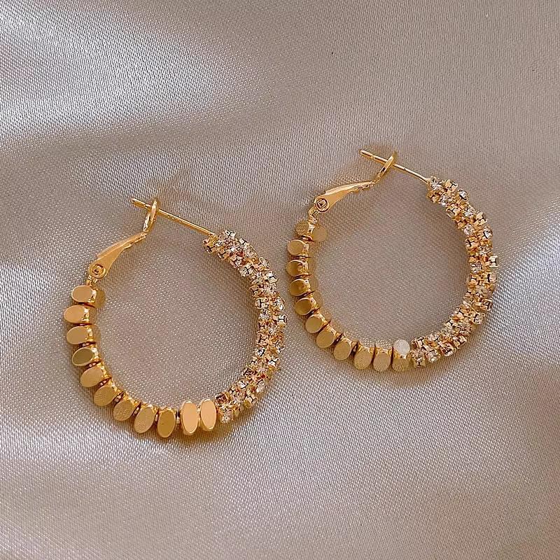 Golden Silver Circle Stud Earrings: Unique Autumn/Winter Luxury 2024 Edition for Women