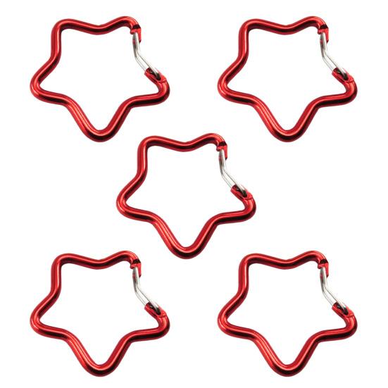 5 stk Femspissstjerneformet Karabinkrok Kraftig Aluminiumslegering Bærbar Lettvekt Utendørs Camping Klatring Snapkrok Klemme Hengende Spenne