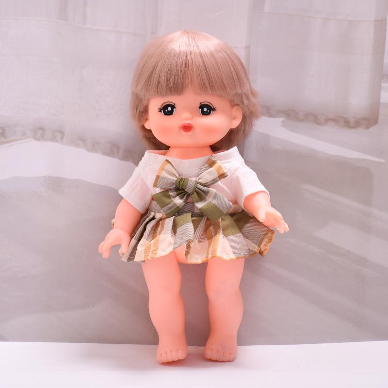 Applicable Plaid Bow Skirt Outfit for 25cm Milu Tang Dynasty Doll For 25cm Milu Doll
