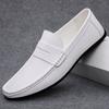 Men's Shoes Luxury Brand Business Leather Shoe Hollow Out Breathable Casual Shoes Moccasins Slip On Loafers Light Driving Shoes