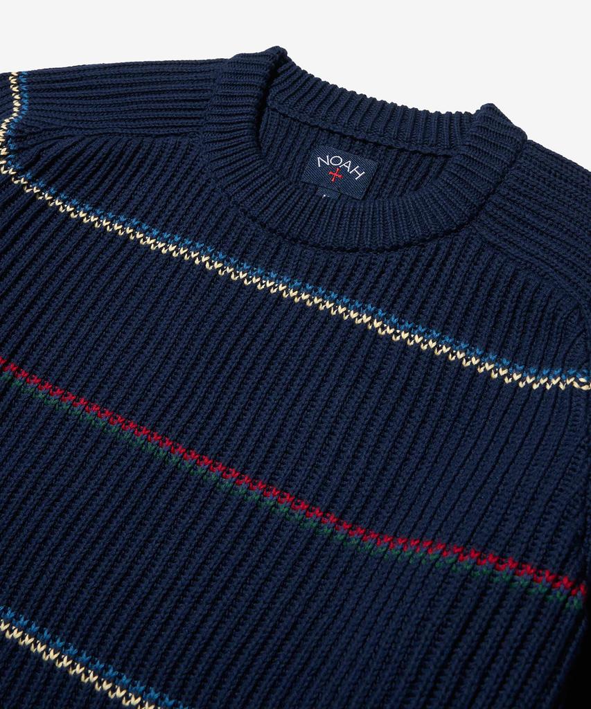 Noa (U) Striped Shaker Sweater Navy Stripe