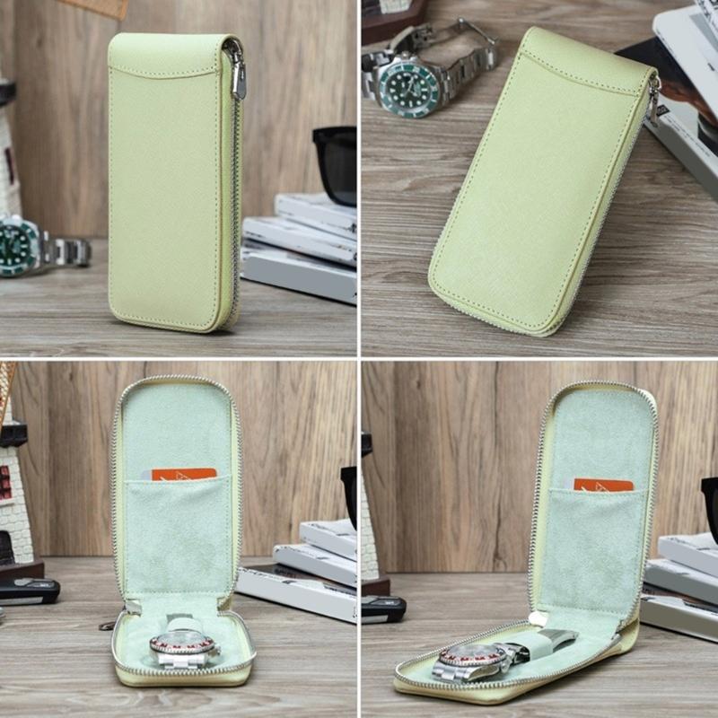 Elegant Watch Storage Box Display Bag Watch Organizers Leather Texture Watch Case Watch Bag Suitable for Collectors