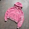 Y2K Zip-Up Hoodie Sweatshirt Set Unisex Loose Fit Streetwear Tracksuit Letter Print Casual Outfit