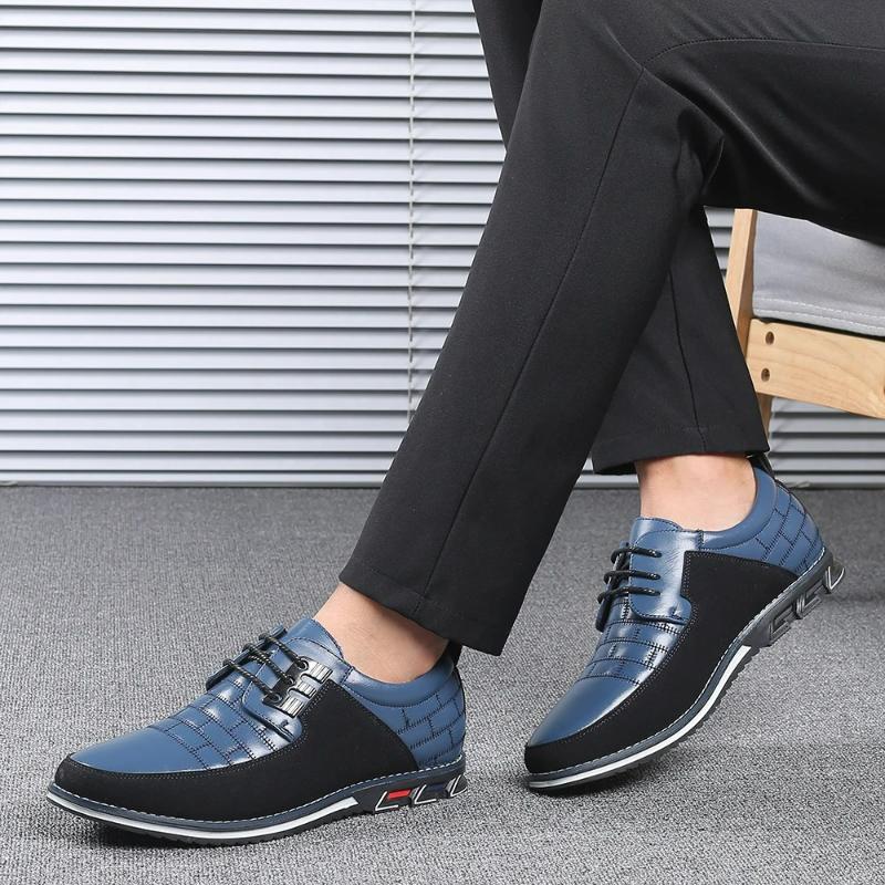 Men'S Casual Shoes Fashion Classic Men'S Pu Leather Shoes Hot Sale Breathable Business Lace-Up Men Shoes Men'S Casual Leather