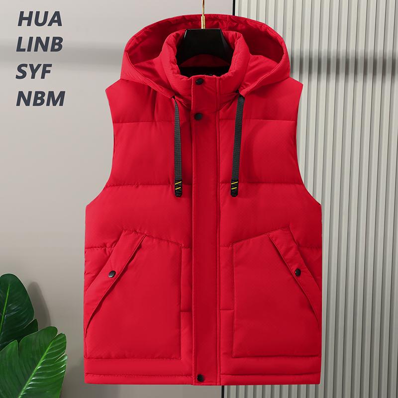 Plus Size S-8XL Waterproof Sleeveless Parka Man Waistcoat  Fashion Men's Warm Vest Hooded Korean Style Padded Coats