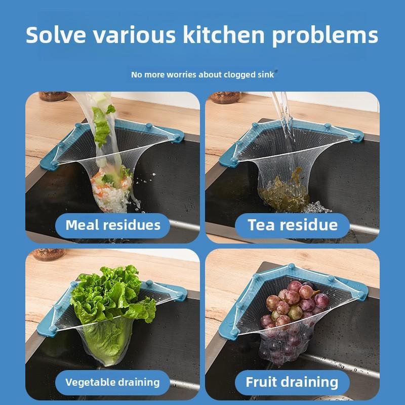 Disposable Kitchen Sink Filter Screen, Sewer Garbage Residue Anti-clogging Sink Filter Mesh Set for Summer Kitchen Supply