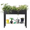 Raised Garden Bed Elevated Planter Metal Plant Box with Legs Standing Garden Stand Drainage Holes Frosted Black