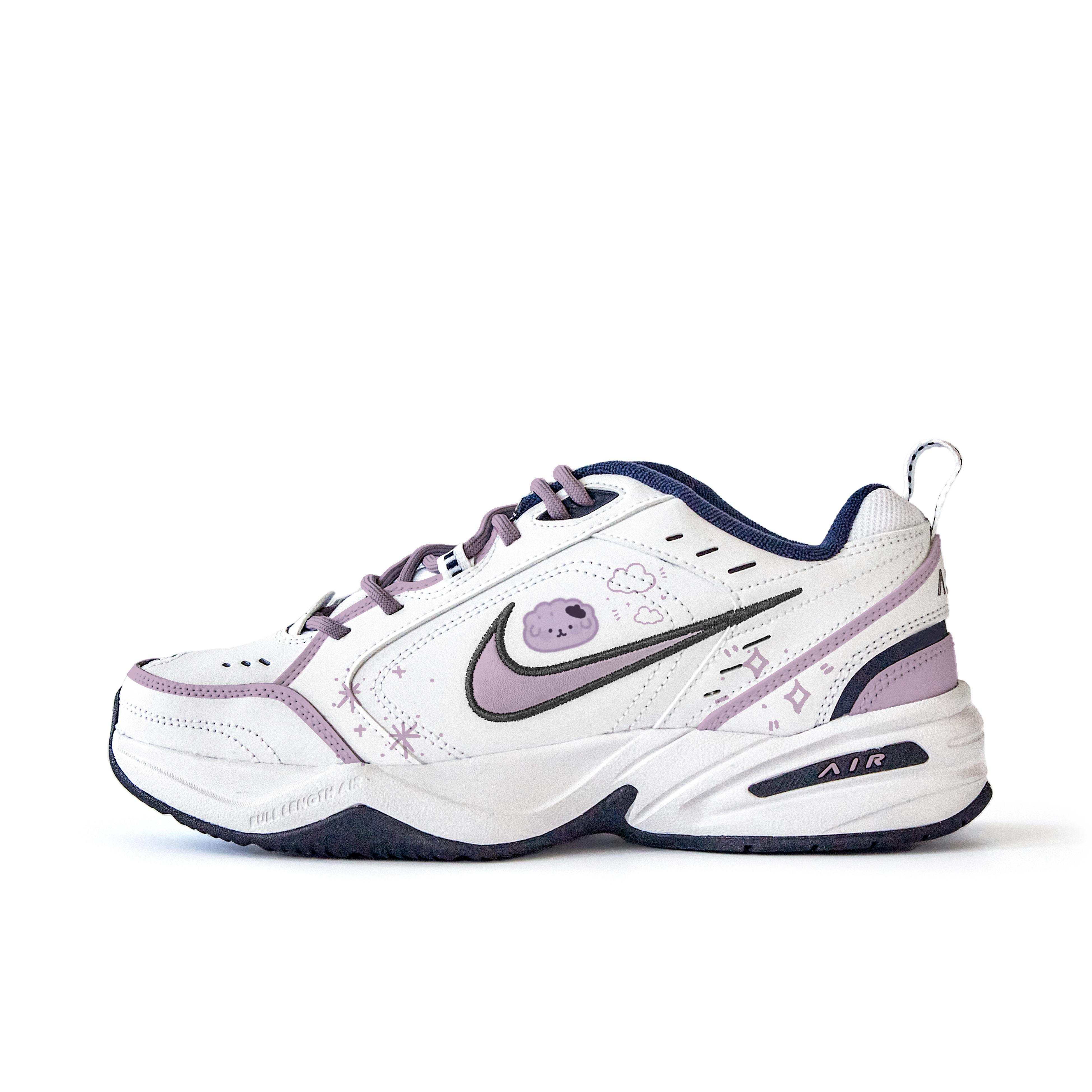 

Nike Air Monarch 4 Slip Resistant Abrasion Resistant Low top Chunky Sneakers Unisex White Pink 415445-102 (Team746-) 45