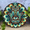 Œil Hamsa Métal Art Mural Décoration Intérieure Cadeau
