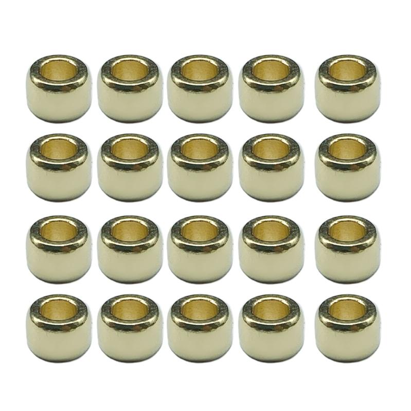 Balení 20 měděných izolačních mosazných korálků Příslušenství Kulaté/Čtvercové Korálky na šňůrku Paracord pro DIY výrobu šperků