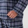 Gunze Nahtlose Seite Langarmhose Gefärbtes Marineblau Herrenpyjama, (Frontöffnung), 100% Baumwolle, Flanell, (SF4093)