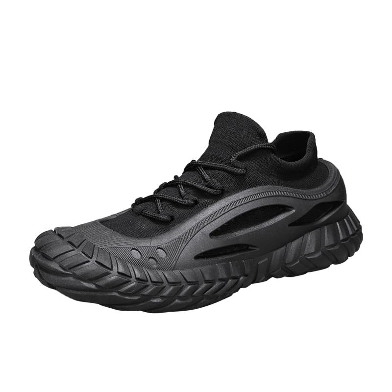 Fashion Casual Trendy Men's Shoes 2025 Knitted Breathable Lazy Shoes One Step Causal Outdoor Shoes Round Toe PVC Sole Non-Lace Up