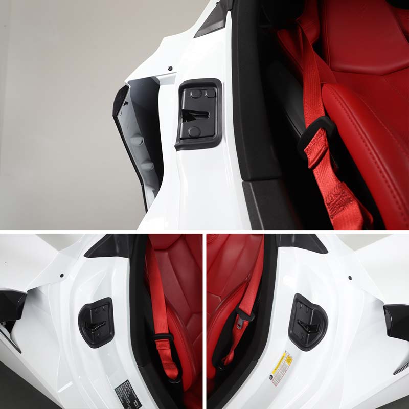 For Chevrolet Corvette C8 2020-2026 Matter Black Car Inner Door Lock Cover Buckle Protection Trim Decorative Accessories