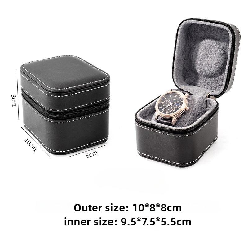 Leder Uhrenbox Reißverschluss Uhren-Displaybox Herren Armbanduhr Wasserdichte Organizer-Box Reise Tragbare Uhren Aufbewahrungsboxen
