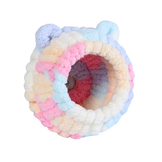 

Плюшеве гніздо для птахів М який круглий будиночок для птахів з вушками Затишний теплий гамак для папуги Пухнаста печера-гніздо для нерозлучника, конура, хвилястого папужки, корели 17cm