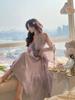 Summer new nightgown women's long loungewear court fairy style French lace sexy pajamas women spring and autumn