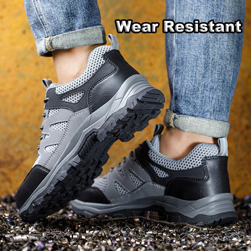 Oulylan Steel Toe Anti Puncture Safety Boots Summer Mesh Breathable Protective Shoes Men 6Kv Insulation Anti Smash Work Footwear