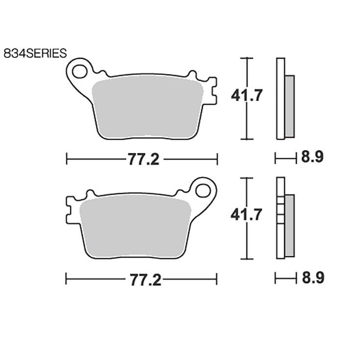 Kitaco SBS Brake Pads Long Life & Touring 834LS Sinter Metal CBR600F CBR600RR CBR1000RR GSX-R1000 NINJA ZX-6R ZX-10R 777-0834030