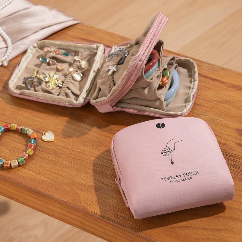 [HF]New 1Pc Portable Luxury Jewelry Bag Small Travel Organizer With Compartments Waterproof Pouch For Earrings Bracelets Rings