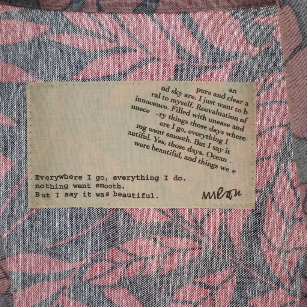 Mean Made In Japan Leaf Pattern Short Sleeve Open Collar Aloha Shirt 2 Men's Used