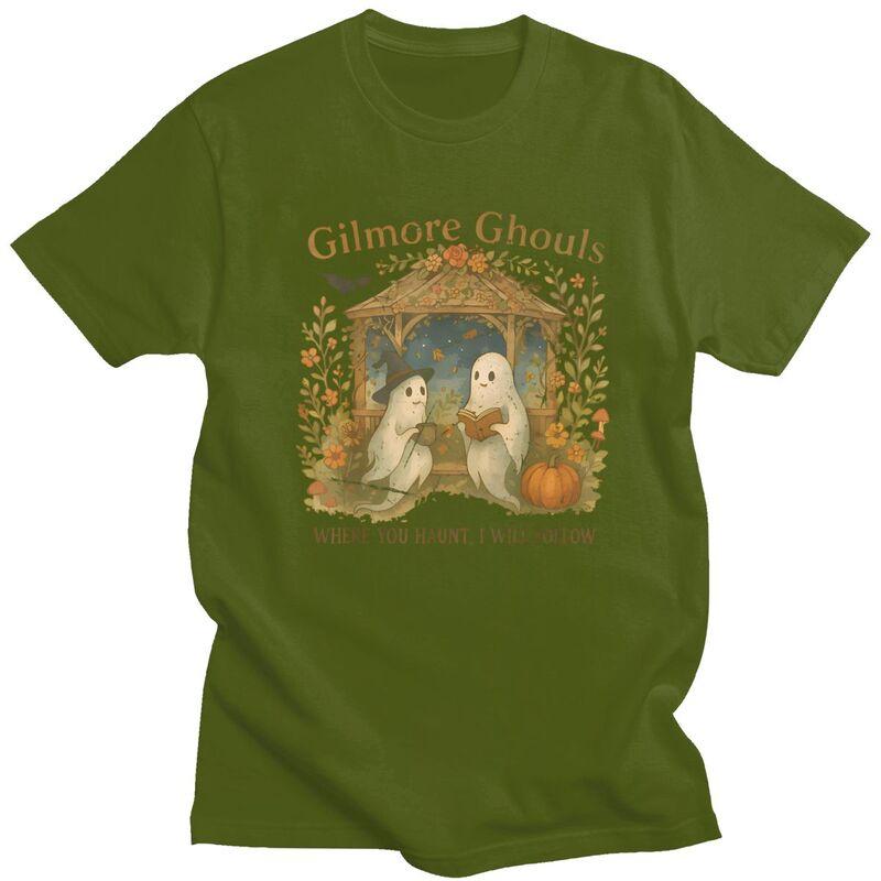Gilmore Ghouls Where You Haunt I Will Follow Halloween T Shirt for Unisex 100 Cotton Tshirts Short Sleeve Tee Shirt Loose Fit
