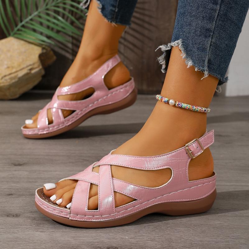 Women's Platform Sandals Summer Cool Shoes Simple Design Comfortable Lightweight Woman Beach Sandals Indoor Outdoor Slingback