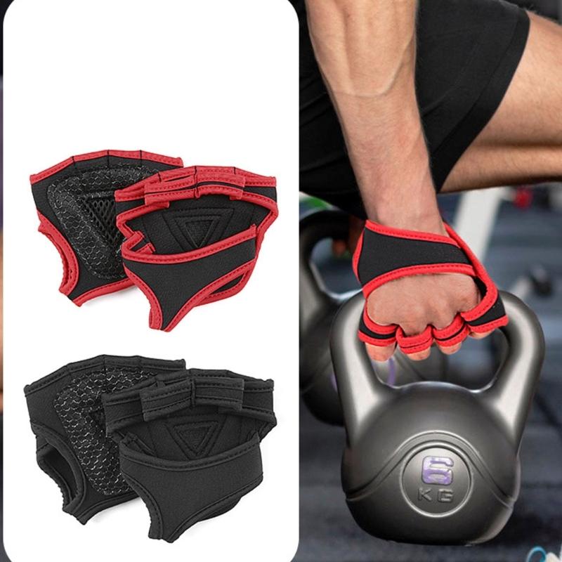 Gym Gloves Weight Lifting Gloves, Dumbbells Grip Pad Antislip Four Finger Design Workout Gloves Weight Training Gloves