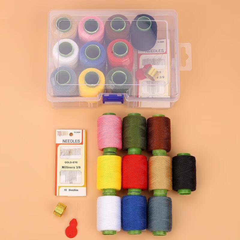 Portable Sewing Kit with Transparent Box