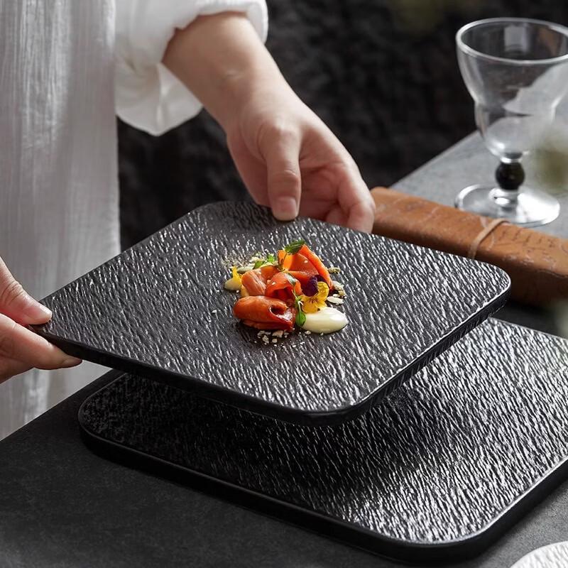 De'ou Xingguang Minimalist Rock Texture Ceramic Dinner Plate