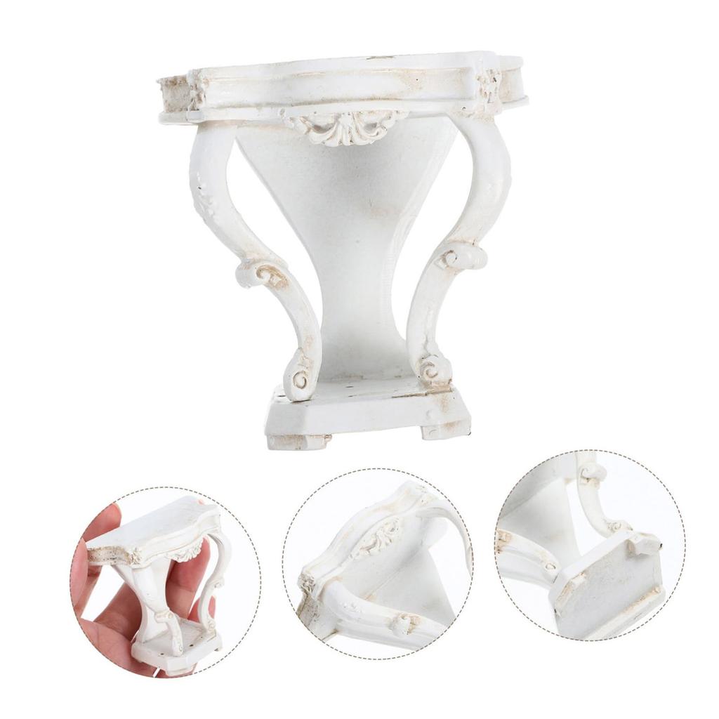 Dollhouse Miniature Furniture 1/12 Scale White Resin Side Table for Craft Enthusiasts and Dollhouse Collector