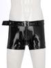 Men Latex Boxer Shorts Hot Pants Bar Disco Performance Costume Openable Cortch Bulge Pouch Underwear Nightclub Sexy Nightwear