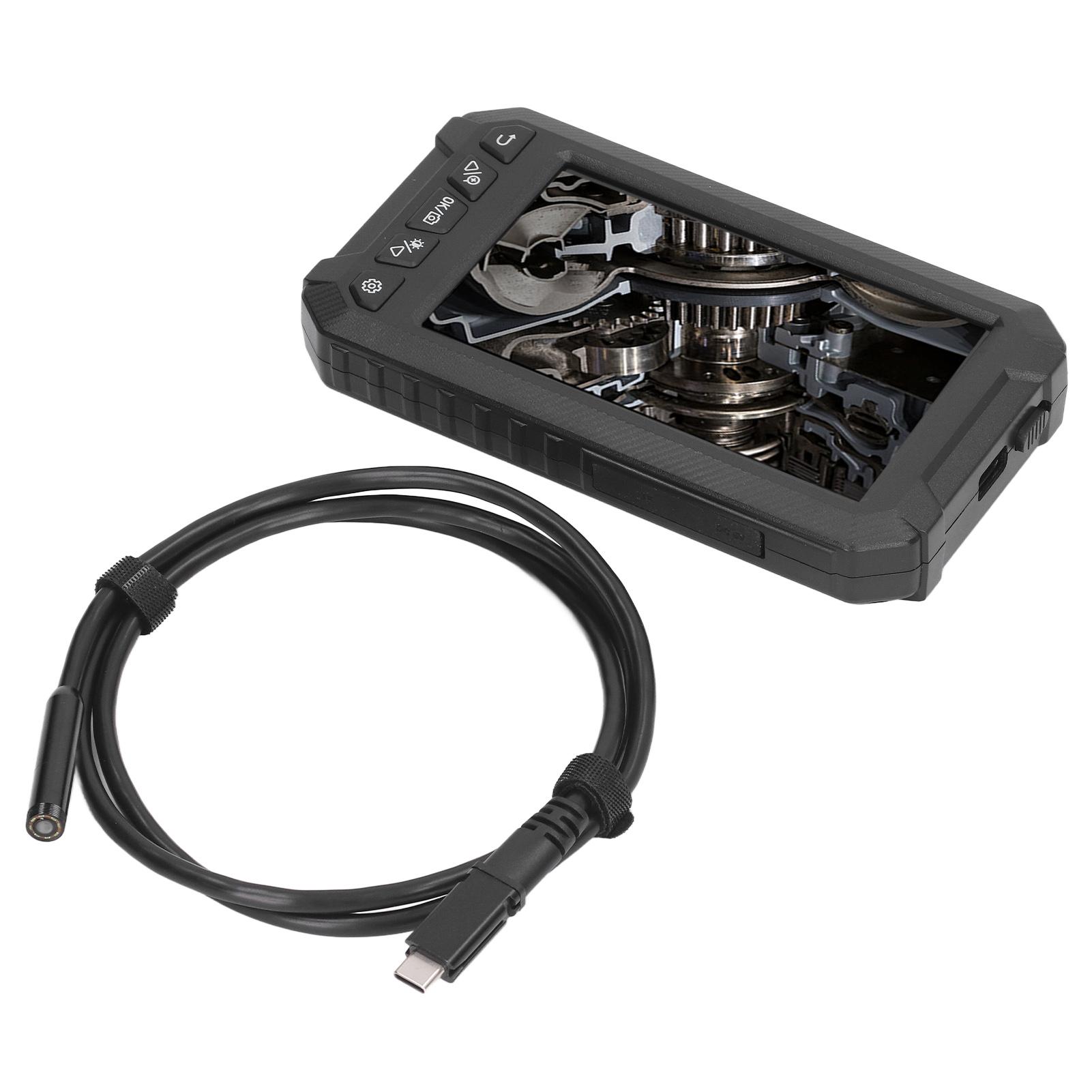 Промышленный эндоскоп 8мм объектив 1м жесткий кабель 1080P HD 5-дюймовый IPS экран цифровой бороскоп камера для осмотра автомобильных трубопроводов