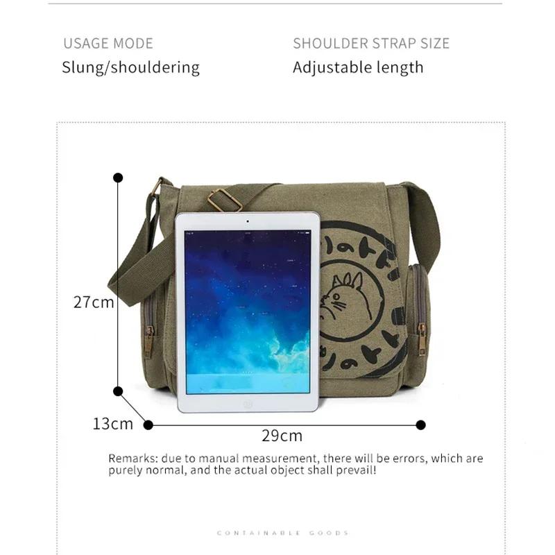 Retro süße Cartoon Damen Canvas Umhängetasche große Kapazität Handtasche Damen Schultertasche