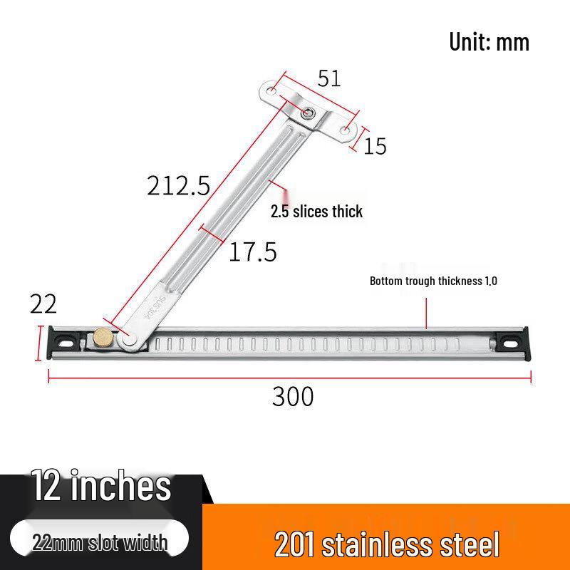 Universal No-Punch Stainless Steel Window Wind Brace