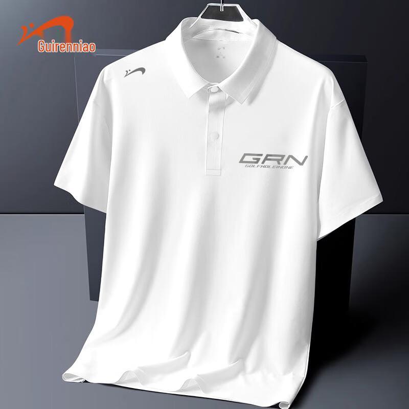 Guirenniao Men s Ice Silk Polo Shirt M