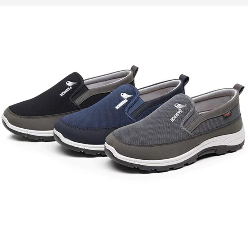 New Cross Men's Casual Non-slip Wear-resistant Slip-on Cloth Shoes for Middle-aged and Elderly