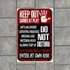Metallposter Gamer Warnschild Zutritt Verboten 12x8 Zoll Wandkunst Bürodekoration