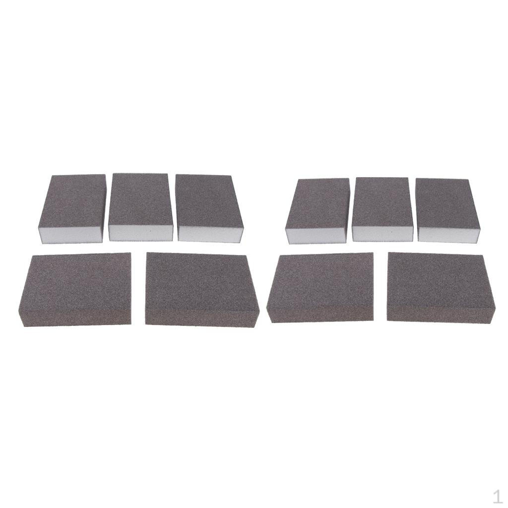 

10 PCS Fine Sanding Sponge Sheet for Metal Plastic 40-320 & 400 Grit - Reusable