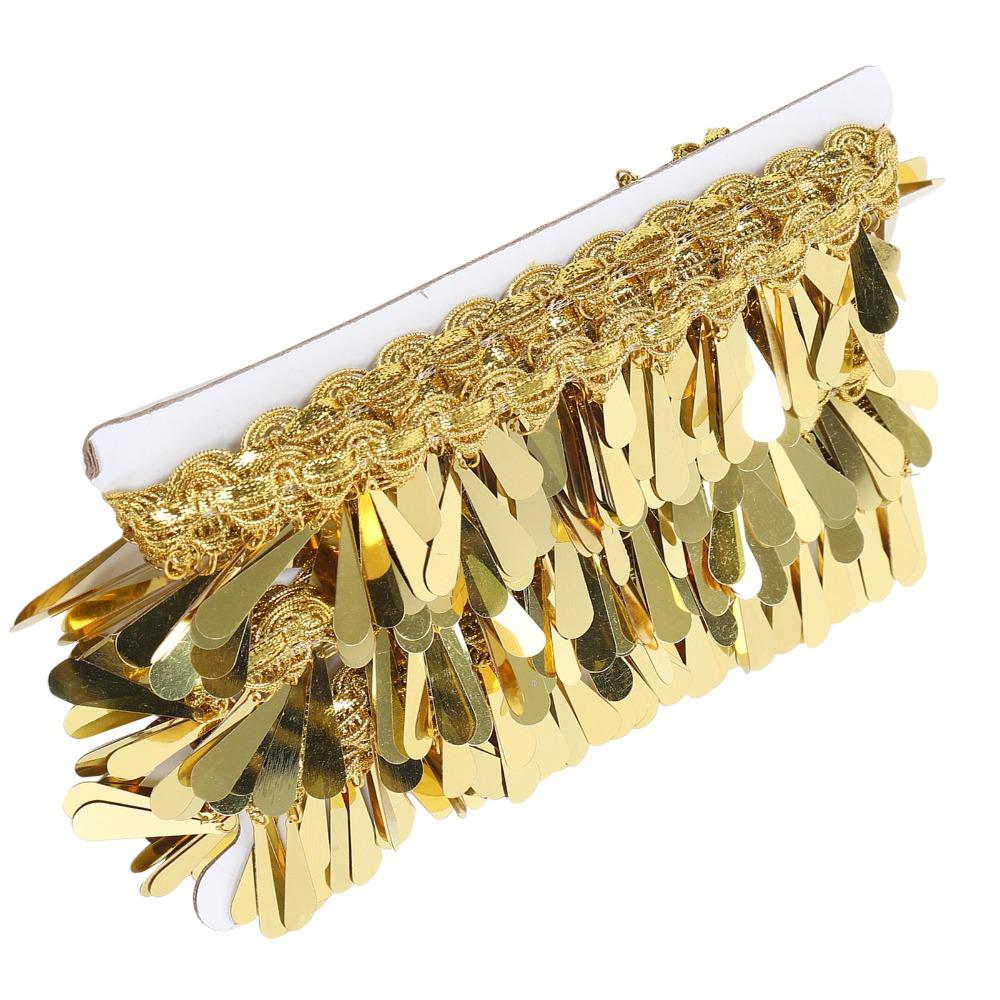 1pcs Polyester Sequin Fringe Trim 10 Yards Length Sequin Tassel Trim Waist Chain Belt DIY Crafts