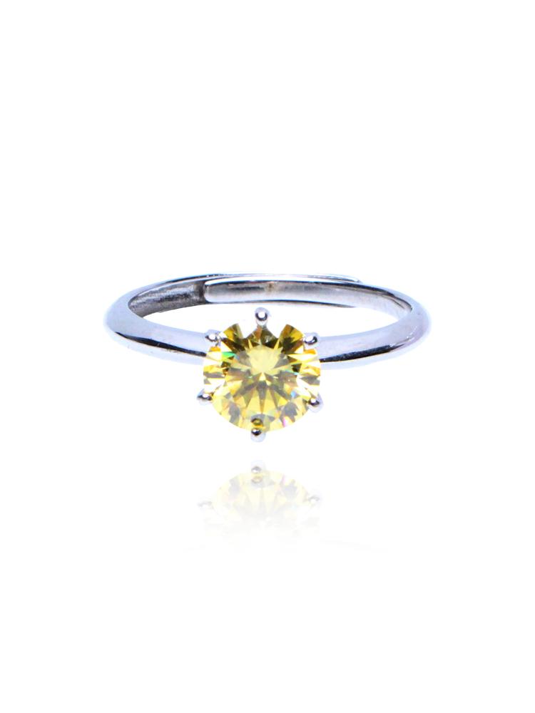 Bien Vetu Yellow Moissanite Ring 1 Carat Simple 121