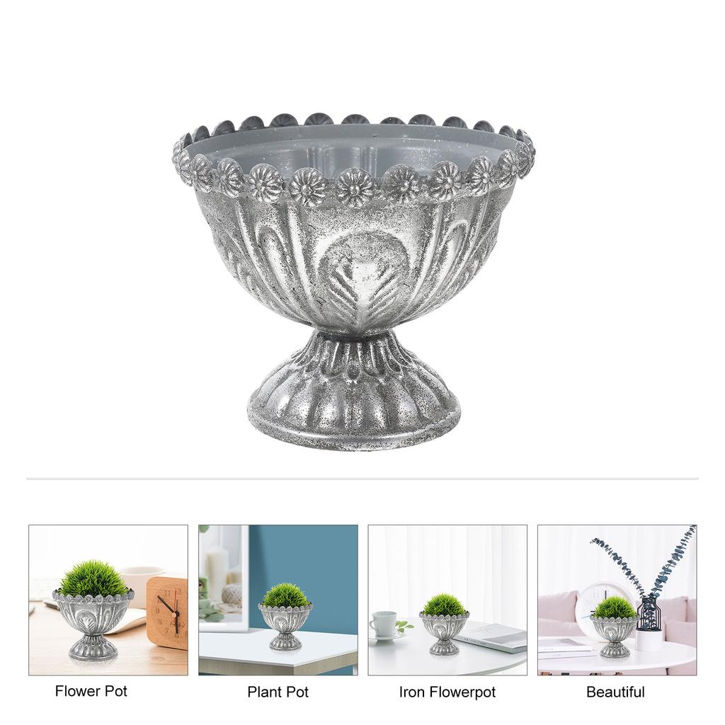 Ozdobna doniczka Vintage doniczka na rośliny Doniczka na kwiaty Kreatywny żelazny pojemnik na kwiaty Ozdoba doniczki na balkon ogrodowy