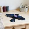 Raven Sewing Bag Guardian of Stitches Handmade Felt Crow Sewing Pouch Sewing Accessories Organizer Gift for Craft Lovers Mom Women