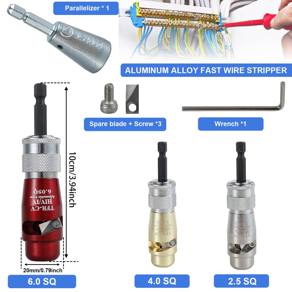Wire Stripping and Twisting Tool Set Portable Cable Peeler Tool Professional Electrician Wire Twisting Connector Electric Drill