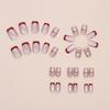 30pcs Short Ballerina False Nails Cat Eye Shining Slices French Fake Nails Polka Dots Checkered Golden Butterfly Press On Nails