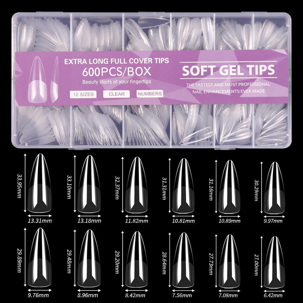 Glossy Semi-Frosted False Nail Art Tips - Boxed, Seamless, Wearable Stickers