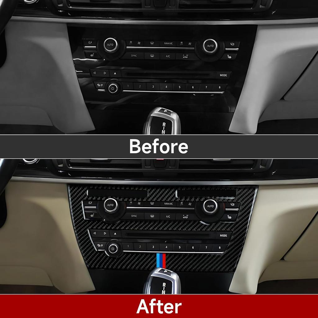 Car CD Panel Trim Center Console Cover Carbon Fiber Sticker Decal fits for BMW X5 F15 X5M F85 X6 F16 X6M F86 2014 2015 2016 2017 2018  Accessories