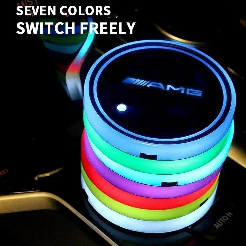 car luminous water coaster car colorful atmosphere light non-slip mat For Mercedes Benz AMG A B G Class W108 W124 W126 W140 W168 p3