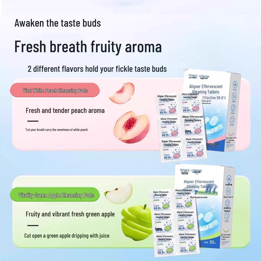 Hishihainuo Orthodontic Retainer Cleaning Tablets for Braces, Dentures, and Invisible Aligners