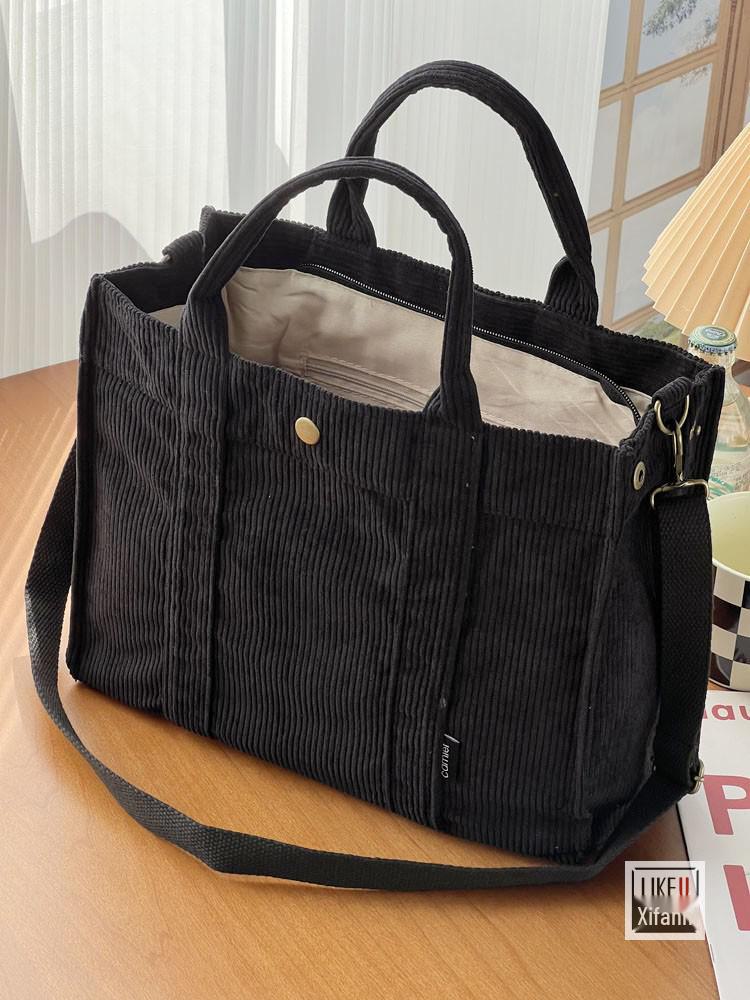 Autumn/Winter Corduroy Commuter Tote: Stylish, Simple, Student-Friendly, Handheld Messenger Bag
