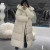 Warm Winter Puffer Jacket Hooded Long Women Parkas Thick Cotton Padded Windproof Overcoat Casual Loose Snow Wear Jaquet